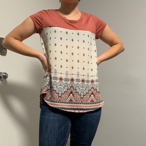 Pink patterned shirt